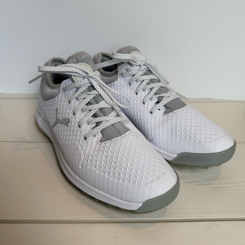 Puma Women’s White and Gray Athletic Waterproof Spikeless Golf Shoes